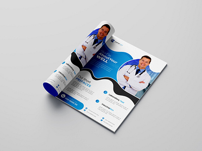 Corporate healthcare and medical flyer or poster design abstract