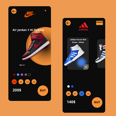 Shoes online shopping app branding graphic design logo ui