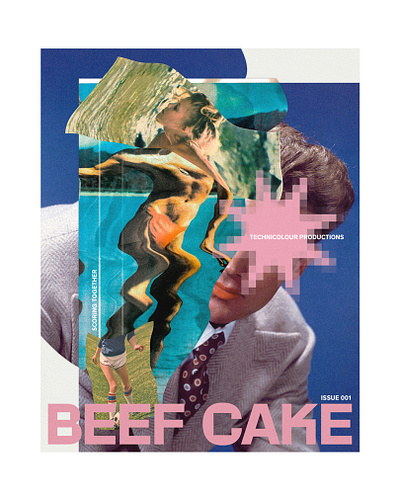 Beef Cake collage graphic design