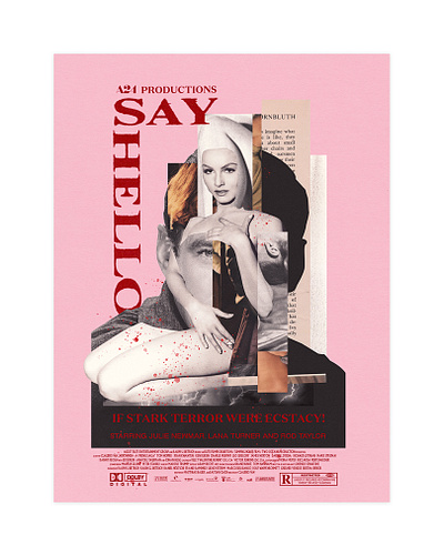 Say Hello collage graphic design movie poster