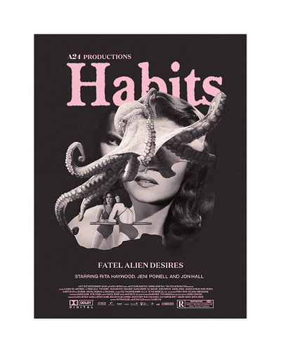 Habbits collage graphic design movie poster