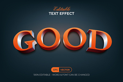 Good 3D Text Effect Curved Style curved design editable effect font lettering orange style text type typeface typography vector