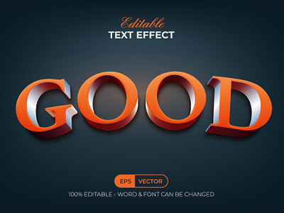 Good 3D Text Effect Curved Style curved design editable effect font lettering orange style text type typeface typography vector