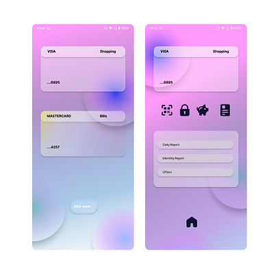 Banking app graphic design ui