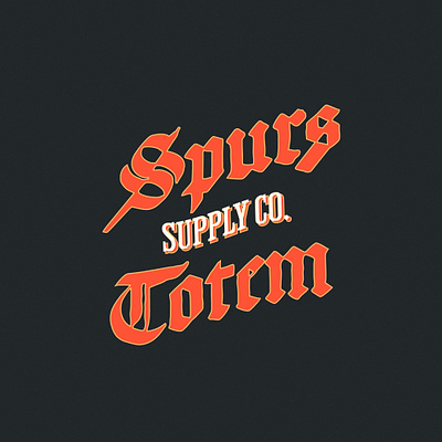 Spurs Totem Supply Co. Logo brand brand identity branding calligraphy classic design gothic graphic design illustration logo retro typography vector vintage vintage logo