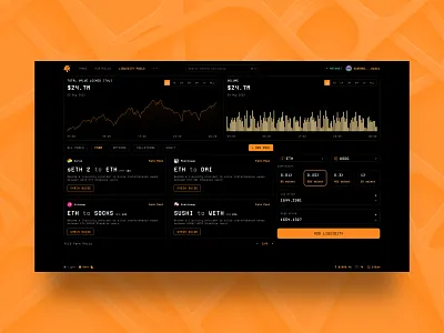 AMM Trade - Liquidity Supply Protocol Dashboard UI UX Design crypto dashboard defi extej farming finance fintech hyip investing investment liquidity liquidity protocol saas staking trading ui ux wallet web app web design web3
