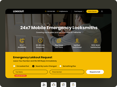 Locksmith Services Website chatbot design locksmith services product design responsive design responsive website website design website ui