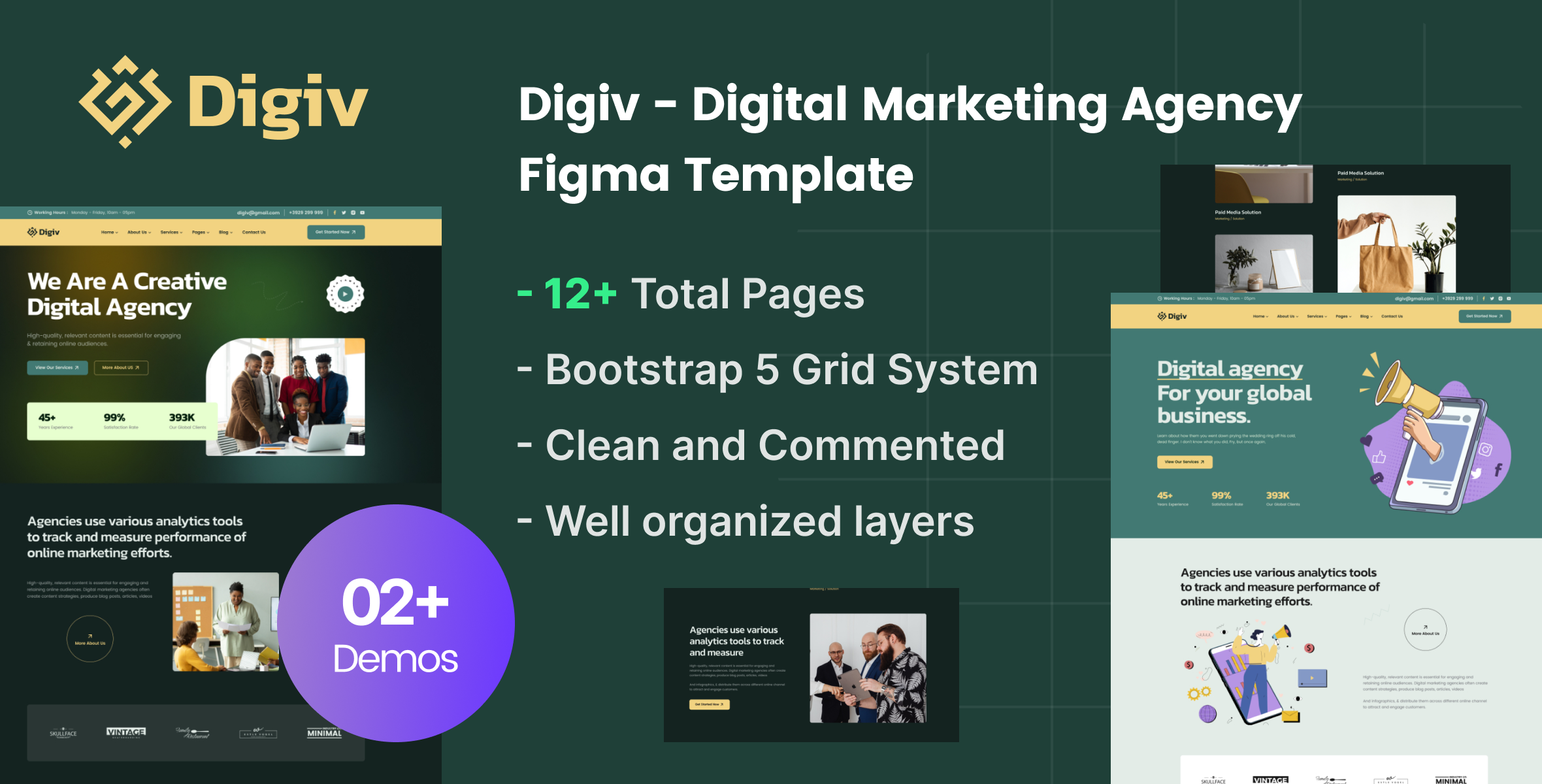 Digiv- Digital Marketing Agency Figma Template agency consulting corporate creative creative agency marketing portfolio web design
