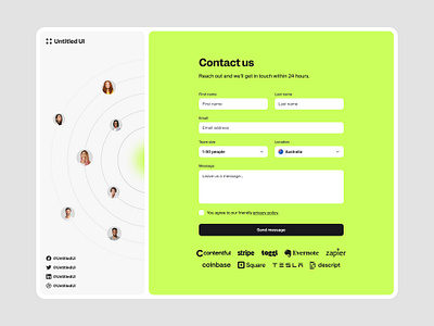Contact us — Untitled UI about us booking booking form bright contact contact form contact us form get in touch minimalism neon product design ui design user interface web design
