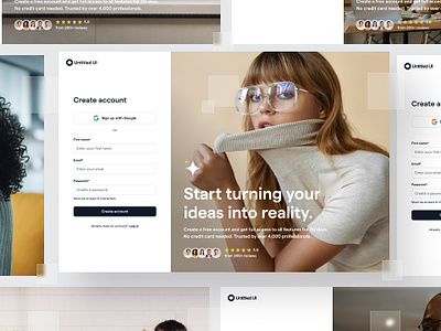 Create account — Untitled UI create account log in login minimal minimalism modern product design sign in sign up signin signup split screen user interface web design