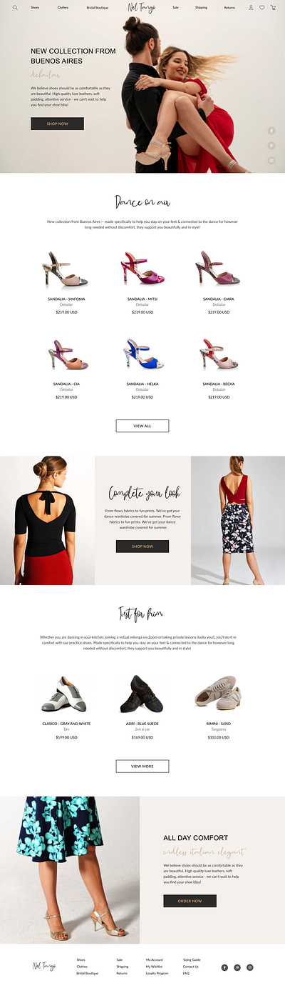 Tango Store Web Design Concept adobe photoshop branding dance dancing design dress fashion figma graphic design graphicdesign shoes store style tango ui