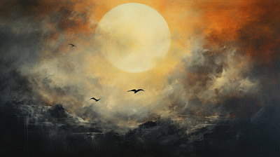 Landscape Backgrounds art background birds clouds freelance freelancer landscape moon nature sun sunset