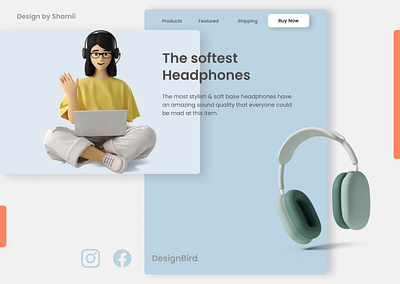 Landing page (Quality headphones) | Shamii 3d animation graphic design motion graphics ui