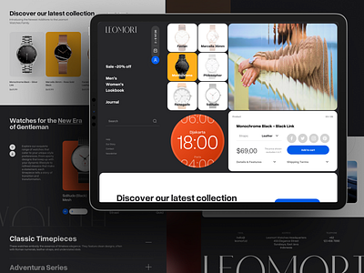 Leomort - Watches eCommerce Website branding cart checkout design ecommerce footer header hero landing page online shop product product card section store ui ux watch watches web design website