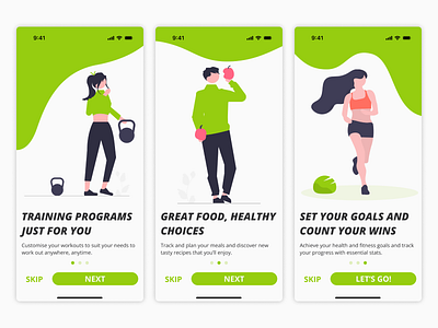 Daily UI #023 - Fitness App Onboarding app dailyui design fitness health meals mobile nutrition onboarding product design tracker training ui workout