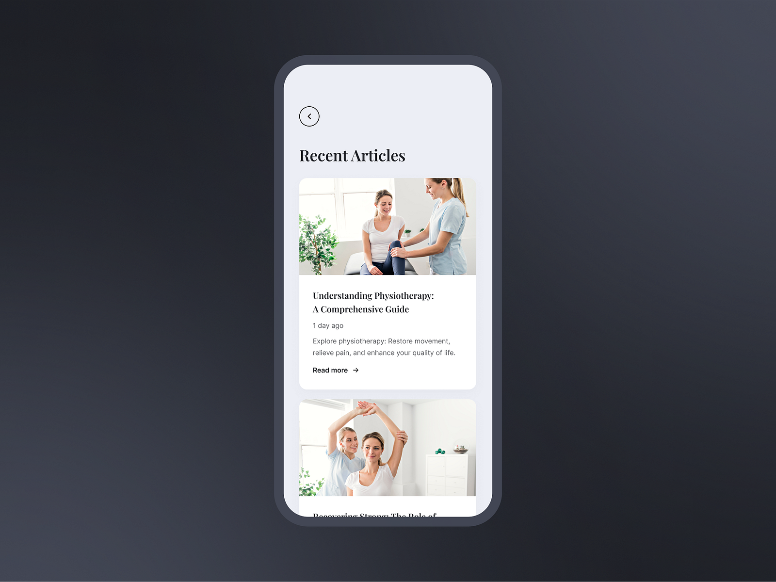 Articles View UI by Jaime Velasquez on Dribbble