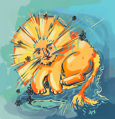 Baby lion cub children illustration illustration