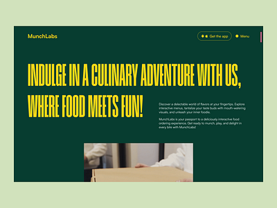 MunchLabs - A Food Ordering Website art direction creative web design creativem design exploration food food website green minimal ui animation ui design web design
