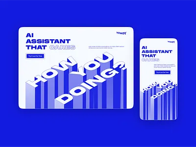 AI assistant promo page concept ai assistant blue clean design concept design exploration graphic design illustration isometric landing page lettering logo minimalism simple typography ui vector web design website