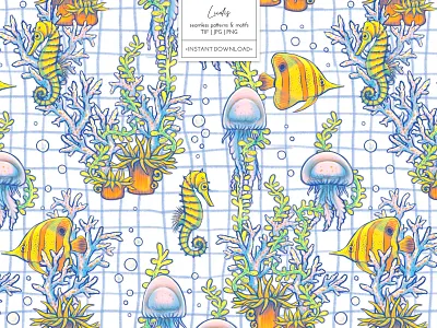 OCEAN - patterns & motifs baby branding children design drawing fabric fish graphic design hand drawn illustration kids nursery ocean pattern pattern design printing sea seamless pattern underwater world wallpaper