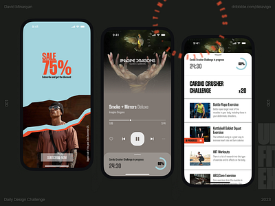 Thunder: The Ultimate Gym App clean graphic design gym app modern ui ux