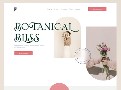 Landing page for Flower Shop botanical bouquets custom floral designs decor floral arrangements florist services flower delivery flower shop flower subscription flowers gift flowers landing local florist online flower shop roses same day delivery tulips ui wedding flowers