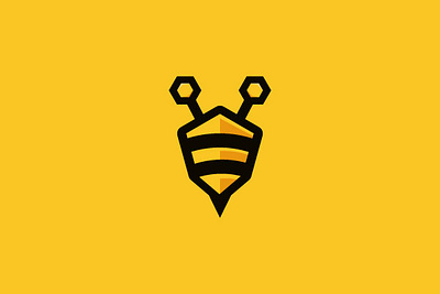 BEE bee branding community creative design elegant graphic design icon illustration lineart logo logomark mascot modern simple vector yellow