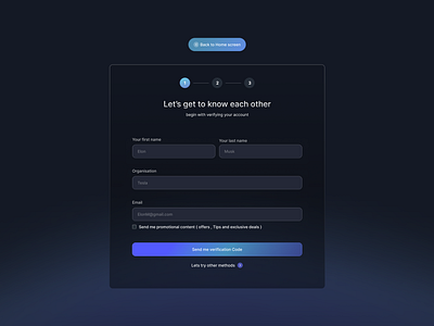 Create account - Dark mode design. accountcreation blue darkmode figma freelacedesigner grsdient modal trending ui uiux webapp webdesign website welcome