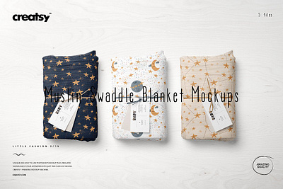 Muslin Swaddle Blanket Mockup Set blanket
