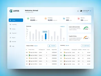 Marketplace Dashboard analytics blue dashboard light blue platform portal ui ux web app