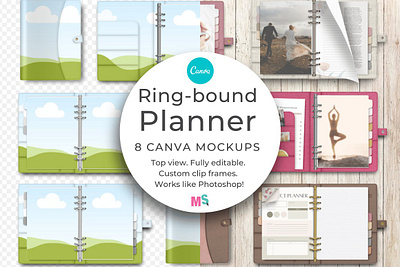 Ring Bound Planner Mockup for Canva planner cover mockup