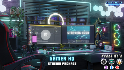 Twitch Animated Overlay Pack 🖥️📱 Gaming Setup 3d 3d animation 3d art after effects blender computer gamer setup gaming setup overlay overlays photoshop stream graphics stream overlay twitch twitch alerts twitch overlay twitch pack twitch panels twitch screens