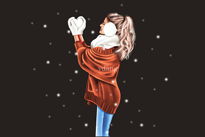 Christmas girl artist design digitalpainting draw girl graphic design illustration