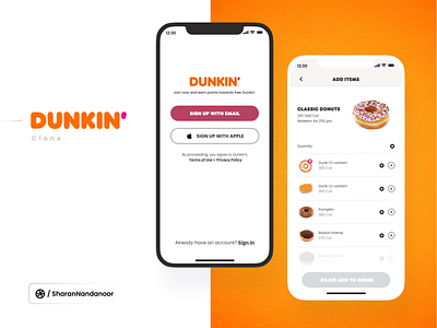 Dunkin App Clone clone dunkin dunkinappclone ui