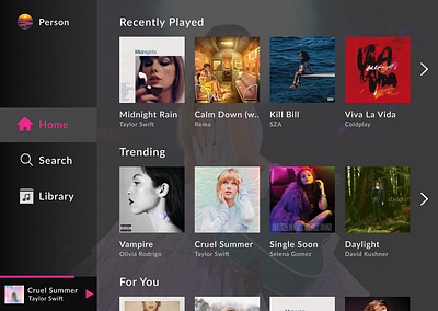 Daily UI #025 - TV App 100daychallenge app dailyui design music player tv app ui