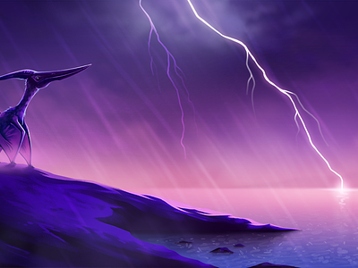 Thunderstorm digitalpainting illustration paleoart science