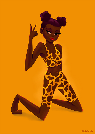 Giraffe Print character colour fashion illustration pattern