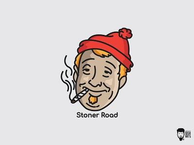 Stoner Road awesome chilling cool mascot design design logo flat flat vector mascot fun funny graphic design guy icon illustration logo mascot logo nskarts relax stoner unique vector