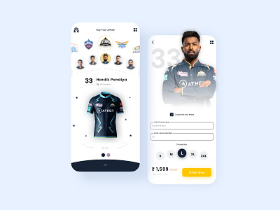 IPL Jersey Shop 3d animation app design branding clothes cricket design graphic design illustration ipl logo mobile app motion graphics online shop shop ui ui design uiux design ux web design