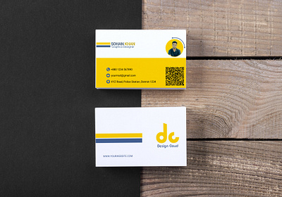 Business Card (White and Yellow) branding business card design graphic design t shirt design