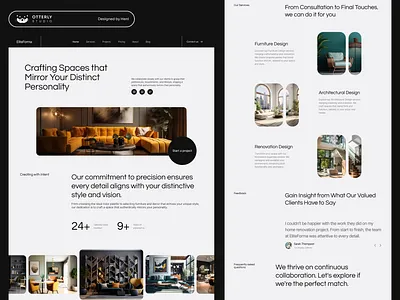EliteForma Architecture and Interior Design Studio Landing page architecture figma homepage interaction interior design landing page modern ui ux website