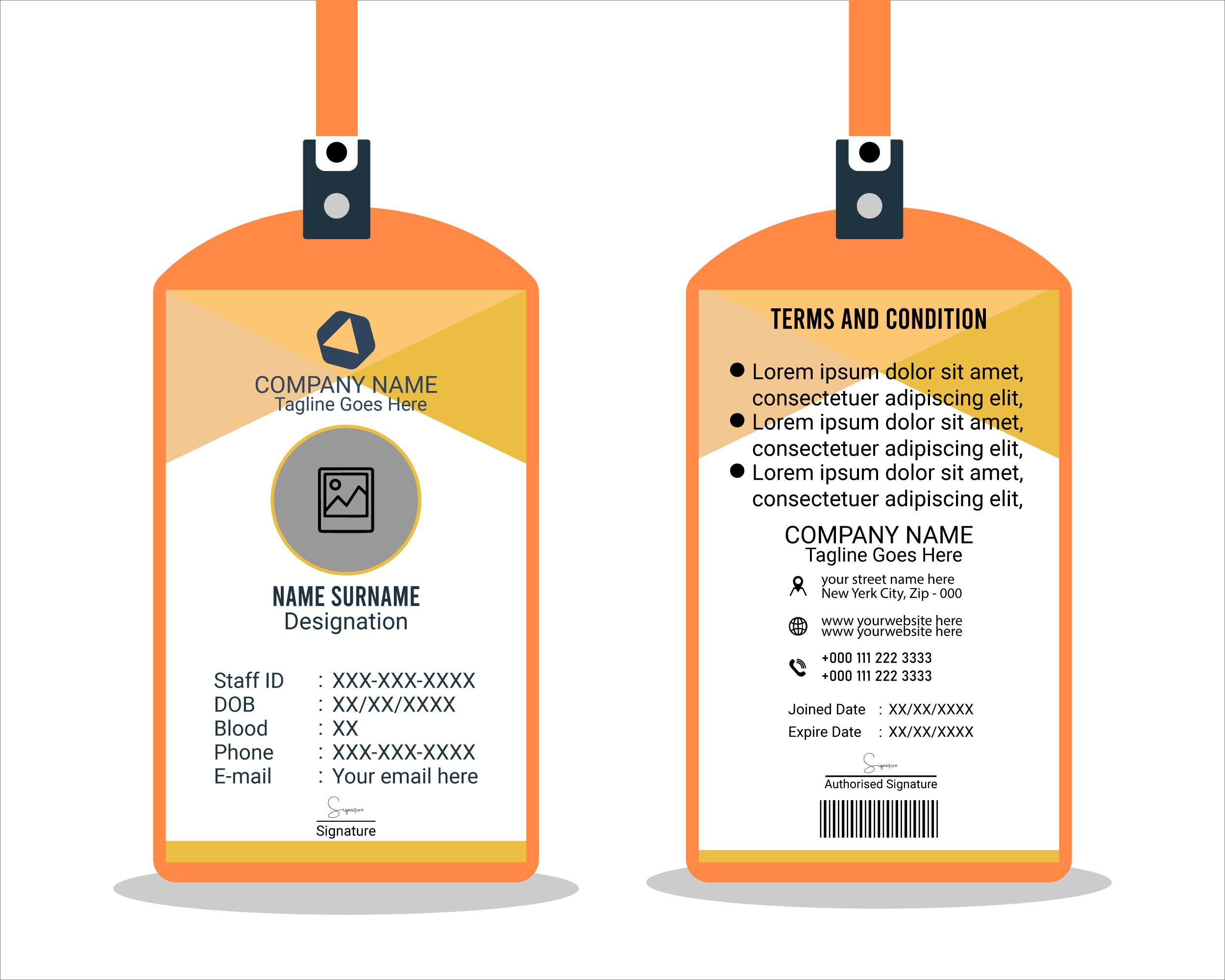 Business Or Office ID Card Design With A Mock-Up branding template