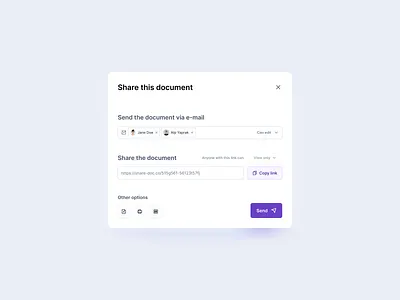 Share Document - example of autolayout action auto layout clean component document example look minimal pattern share ui