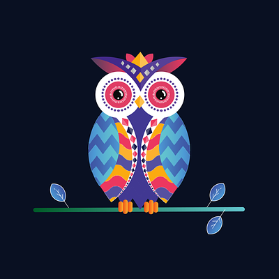 Owly colors creative design gradient graphic design illustration owl ui