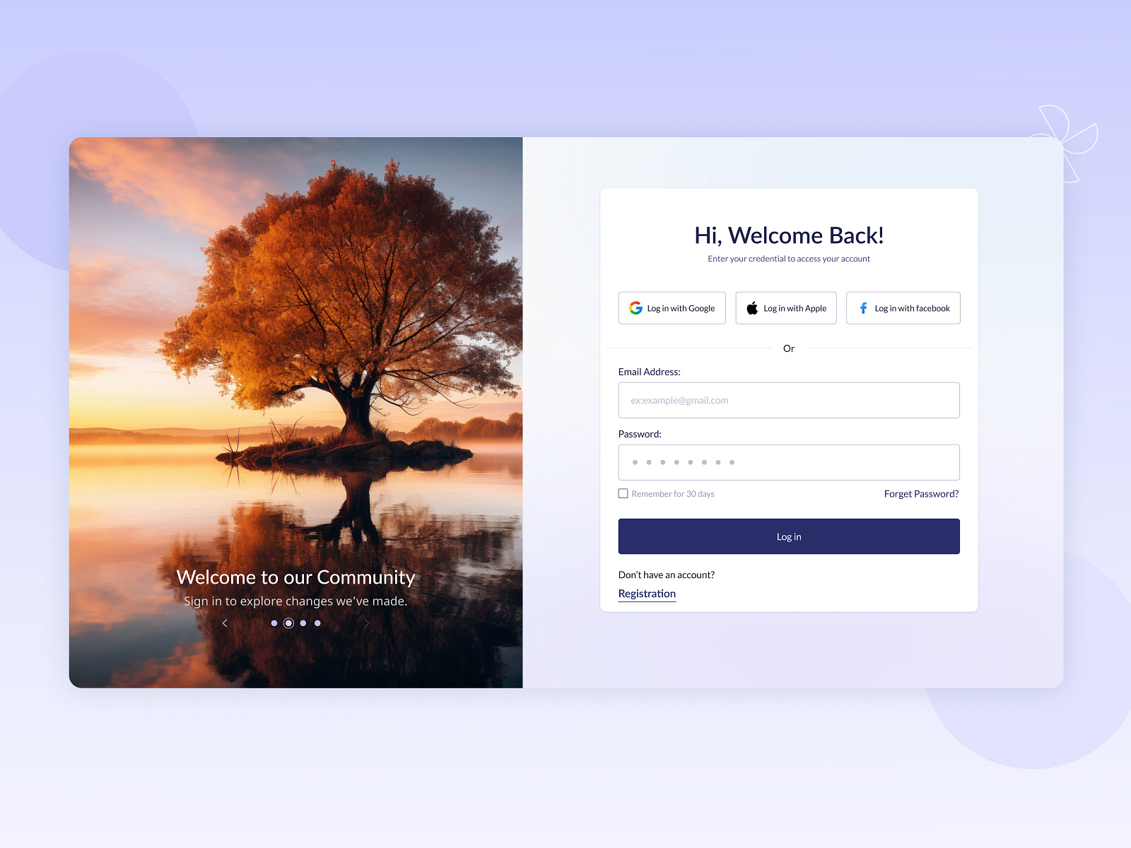Log in page ui design by Prodhan Chandro Shil on Dribbble
