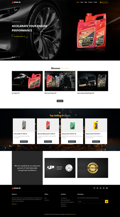 WebDesign for Lubricant Company breand css lubricant ui ux webdesign website