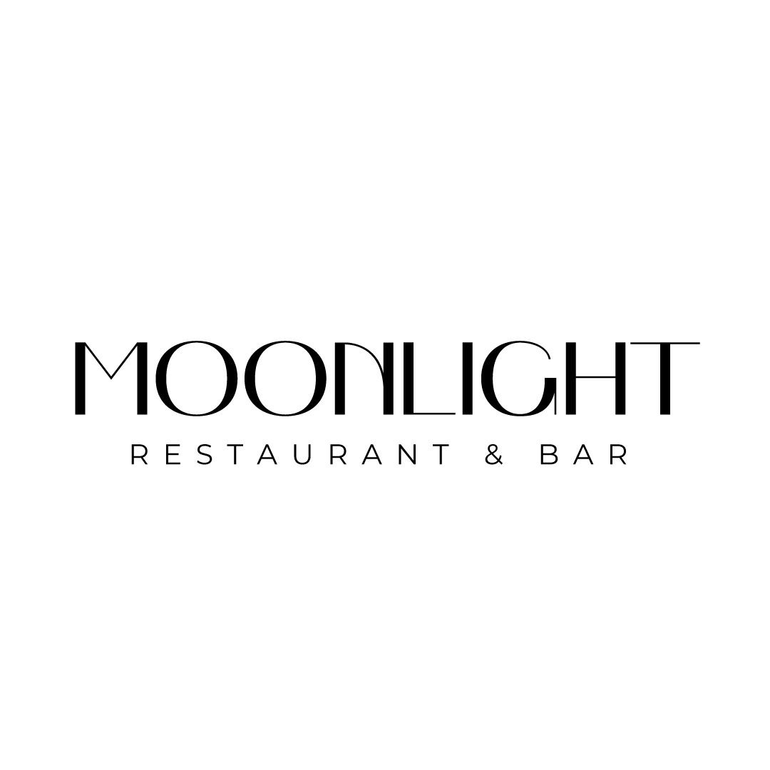Logo monochrome for candles company. on picture- moonlight, moon, name  company moonlight on Craiyon