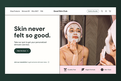 Good Skin Club - Hero section website design beauty branding design dribbble figma hero section skincare trending ui web web design website