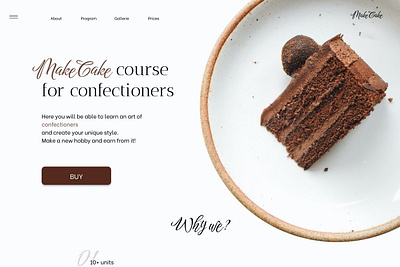 Full preview page for confectioner's course course design design full preview langing page ui ux design web design
