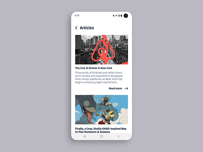Articles page article daily ui mobile ui ui design